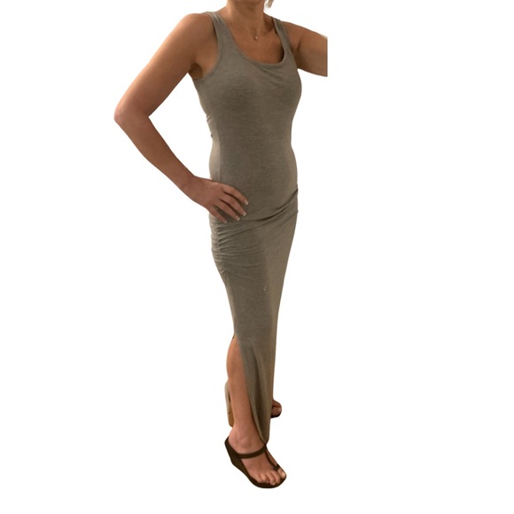 Victoria's Secret gray cotton modal ruched long tank dress Size S/P Short - Picture 2 of 4